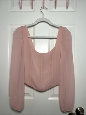 NWOT Aritzia Wilfred Pink Long Sleeve Grace Top